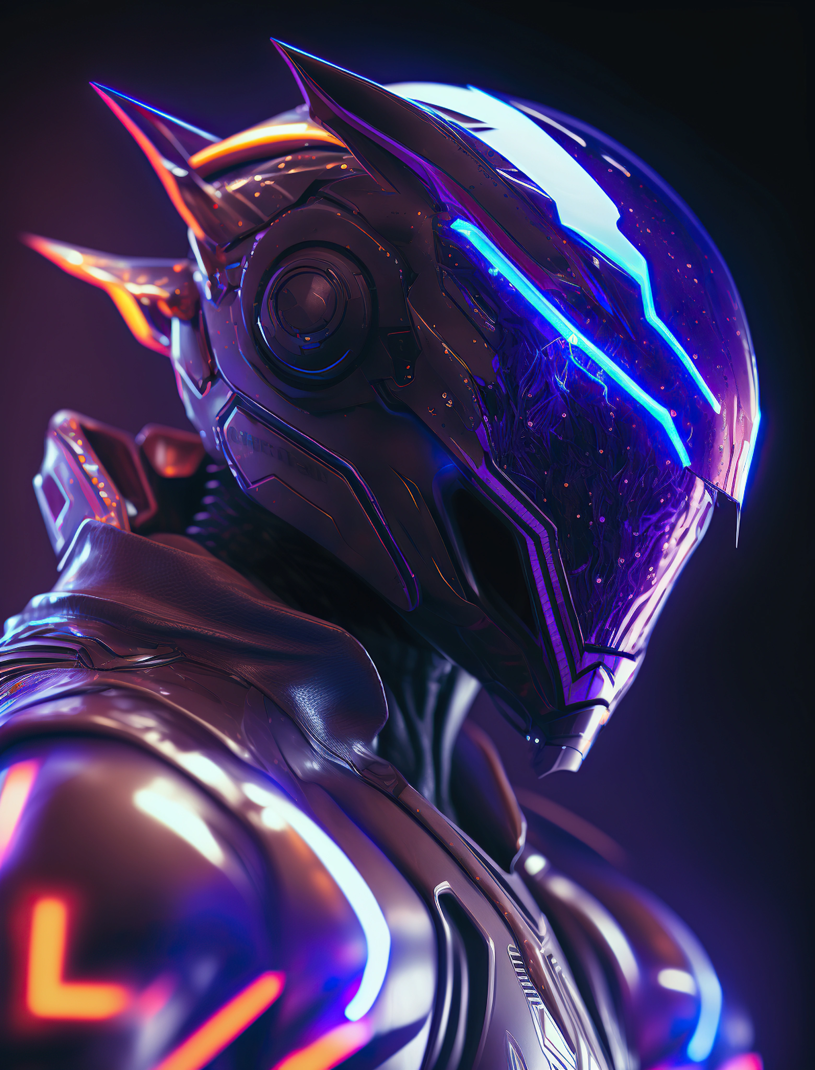 Game character in futuristic armor